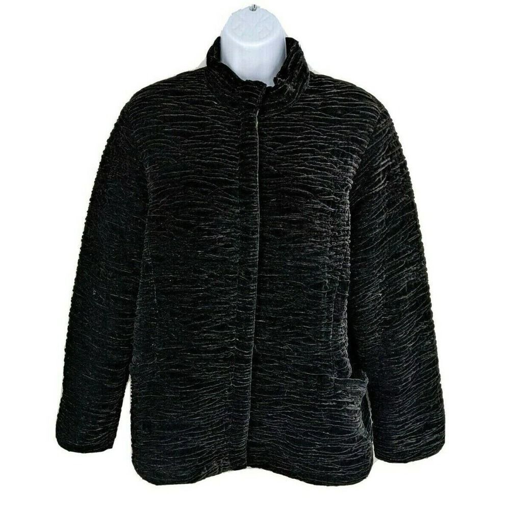 Carol Cohen Rayon Silk Crinkled Velvet Jacket